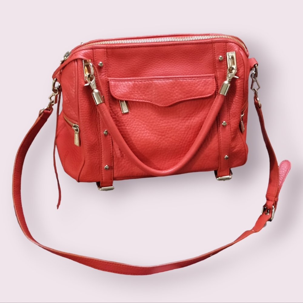 Rebecca Minkoff Studded Leather Satchel Crossbody Shoulder Bag